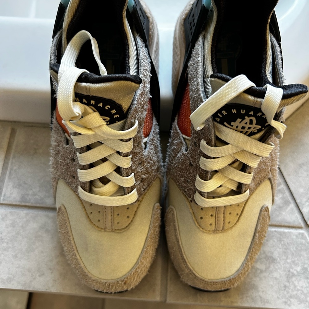 Nike Air Huarache Cream and Orange Sneakers